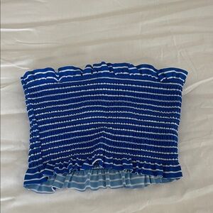 Target Blue and White Striped Bikini Top